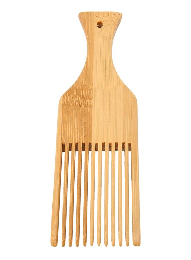Kodrily 1PCS Hair Picks for Women Men Curly, DIY Beard Pick, Bamboo Wood Wide Tooth Comb, Portable Curly, 5.9 x 2.4 x 0.24in Beard Comb for Hair Beard Pick Styling - Image 2